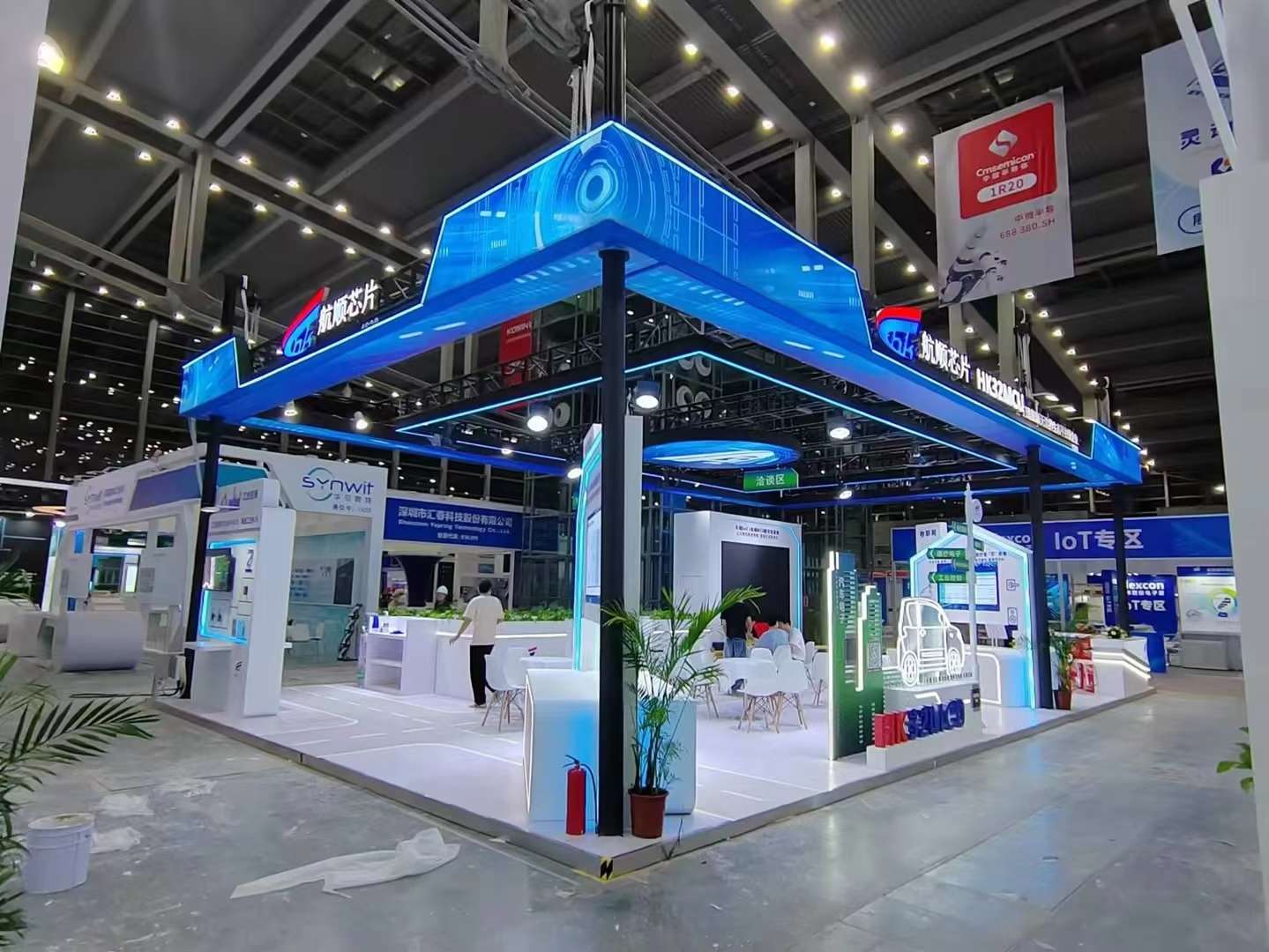 深圳展會搭建設(shè)計公司制作航順芯片展臺裝修